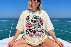 Thrifting Skeleton PNG, Funny Thrift Store Lover Retro Product Image 4