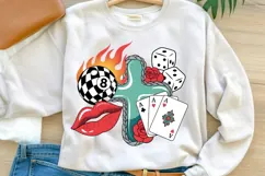 Vintage Gambling Tattoo PNG | Retro Casino Clipart Product Image 1