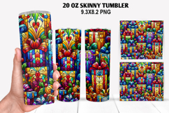 Christmas Skinny Tumbler 20oz Wrap Design, Christmas Tumbler Product Image 1