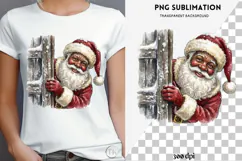 Christmas peeking character png design for T-shirts Product Image 4