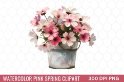 Watercolor Pink Spring Clipart Product Image 1