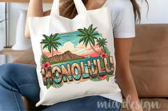 Honolulu Hawaii PNG, Vintage Surf Beach Palm Sublimation Product Image 4