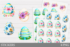 Easter Eggs Sticker Printable. Easter Sticker Design Product Image 1