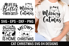 Christmas Cat SVG Design - Christmas T-shirt Design Product Image 1