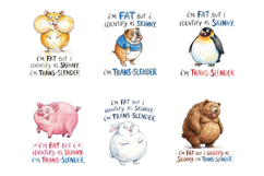 Funny Trans-Slender Fat Animal PNG Bundle Product Image 4