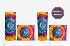 Tie Dye Tumbler Sublimation, Watercolor Tumbler Wrap Design Product Image 4