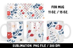 Watercolor flower design coffee mugs, floral mug gifts Product Image 1