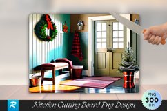 Farmhouse with Boots and Christmas Tree Cutting Board PNG Product Image 1