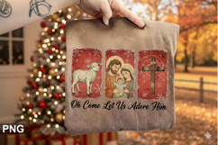 Oh Come let us Adore him Sublimation - Jesus Design Product Image 3