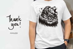 Roaring Lion Silhouette Landscape Vector Product Image 4