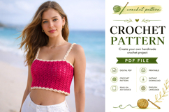 Iris Stitch Crochet Crop Top Pattern PDF Product Image 3