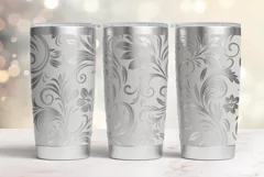 20oz Tumbler laser svg|Seamless Vintage Floral pattern wrap Product Image 2