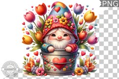 Spring Gnome Sublimation - Clipart PNG Design Product Image 1