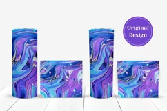 Neon Blue Tumbler Sublimation, Neon Tumbler Wrap Design Product Image 4