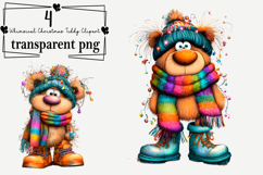 Whimsical Christmas Teddy Clipart Watercolor PNG Product Image 1