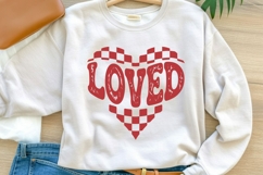 LOVED PNG | Checkered Heart Valentine Sublimation Design Product Image 1