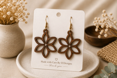 Floral Earrings Laser Cut SVG Product Image 1