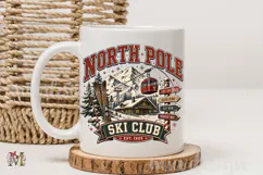 North Pole Ski Club PNG, Christmas Vintage Ski Sublimation Product Image 3