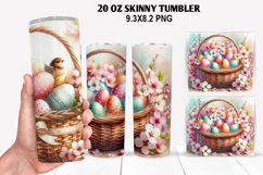 Easter Skinny Tumbler 20oz Wrap Design, Easter Tumbler PNG Product Image 1