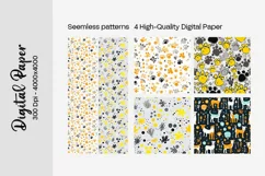 Dog Paw Digital Paper Seamless Scrapbook Paper Product Image 2