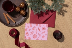 Pink Whimsical Christmas Doodles Pattern Product Image 2
