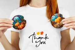 Stained Glass Car Coaster Design, Fall Pumpkins Sublimation Product Image 4