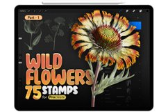 75 Procreate Wildflowers Part - 1 Stamp Brushes Product Image 1