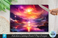 Sunset Cutting Board Sublimation Design Product Image 1