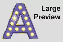 Very peri marquee letter with light PNG movie retro alphabet Product Image 2