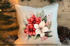 Christmas Flowers Watercolor Clipart, Christmas PNG Product Image 4