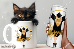 Graduation Blonde Girl PNG Congrats Grad Gold Glam Clipart Product Image 3