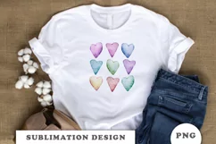 Watercolor Heart Sublimation design PNG Product Image 4