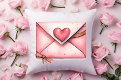 Retro Valentine Watercolor Clipart, Pink Valentine Product Image 4