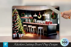 Farmhouse Holiday Coffee Bar Cutting Board PNG Design Product Image 1