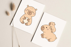 Kawaii Capybara Clipart Set, Cute Capybara Png, Animal Svg Product Image 4