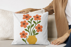 Retro Floral Arrangement Abstract Summer Flowers Product Image 4