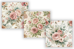 French Country Floral Seamless Digital Paper, Shabby Chic Product Image 4