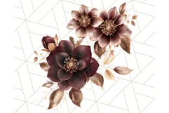 Gothic Floral PNG, Dark Aesthetic Flowers Clipart Print Product Image 4