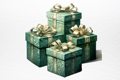 Vintage Green Christmas Clipart PNG Product Image 4