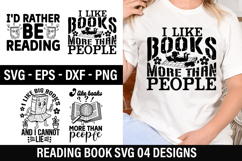 Reading Books SVG Design -I like books more than people Product Image 1