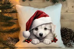 Christmas Peeking Dogs Clipart, Christmas PNG Product Image 4