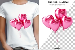 Valentine balloons png design for T-shirts Product Image 4