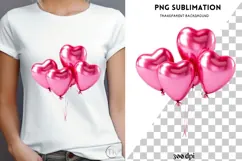 Valentine balloons png design for T-shirts Product Image 4