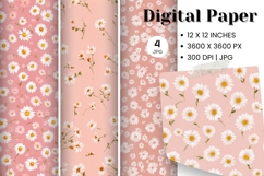 Flower Pattern Background Wallpaper Digital Paper_24 Product Image 1