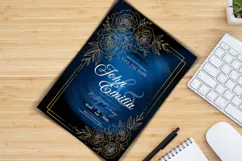Elegant Gold Floral Wedding Invitation Canva Template Product Image 2