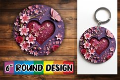 Radiant Keychain Circle Style, 3D Heart Product Image 1