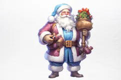Christmas purple santa claus sublimation PNG Product Image 4
