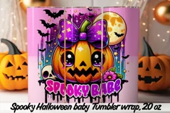 Cute and Spooky Halloween Tumbler wrap PNG, 20 oz. Product Image 3
