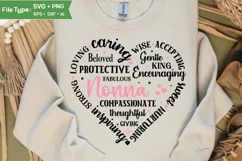 Nonna Heart Shape SVG | Mother's Day Heart SVG PNG Product Image 4