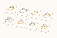 Engagement Rings Watercolor Clipart Product Image 4